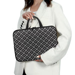Black And White Knitted Pattern Print Laptop Sleeve With Handle