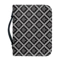 Black And White Knitted Pattern Print Leather Bible Cover