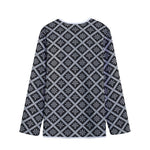 Black And White Knitted Pattern Print Long Sleeve Short Coat