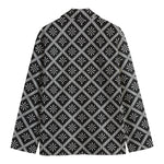 Black And White Knitted Pattern Print Men's Blazer