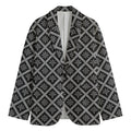 Black And White Knitted Pattern Print Men's Cotton Blazer