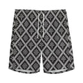 Black And White Knitted Pattern Print Men's Athletic Shorts