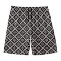 Black And White Knitted Pattern Print Men's Swim Trunks