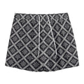 Black And White Knitted Pattern Print Mesh Shorts
