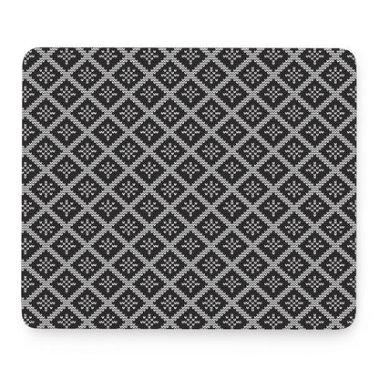 Black And White Knitted Pattern Print Mouse Pad