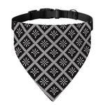 Black And White Knitted Pattern Print Over The Collar Dog Bandana