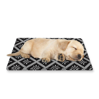 Black And White Knitted Pattern Print Pet Cooling Mat Cover
