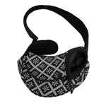 Black And White Knitted Pattern Print Pet Sling Carrier