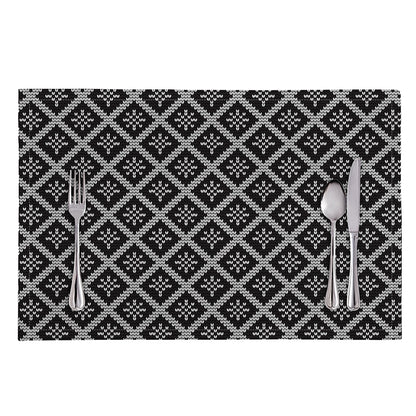 Black And White Knitted Pattern Print Placemat