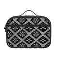 Black And White Knitted Pattern Print Portable Lunch Bag