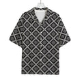 Black And White Knitted Pattern Print Rayon Hawaiian Shirt