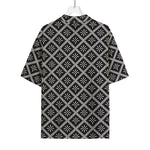 Black And White Knitted Pattern Print Rayon Hawaiian Shirt
