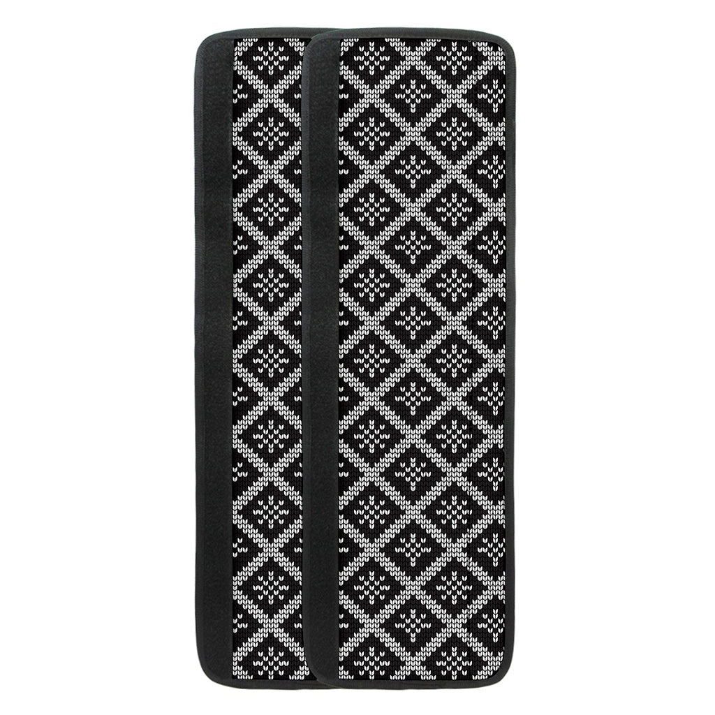 Black And White Knitted Pattern Print Refrigerator Handle Covers