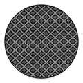 Black And White Knitted Pattern Print Round Floor Mat