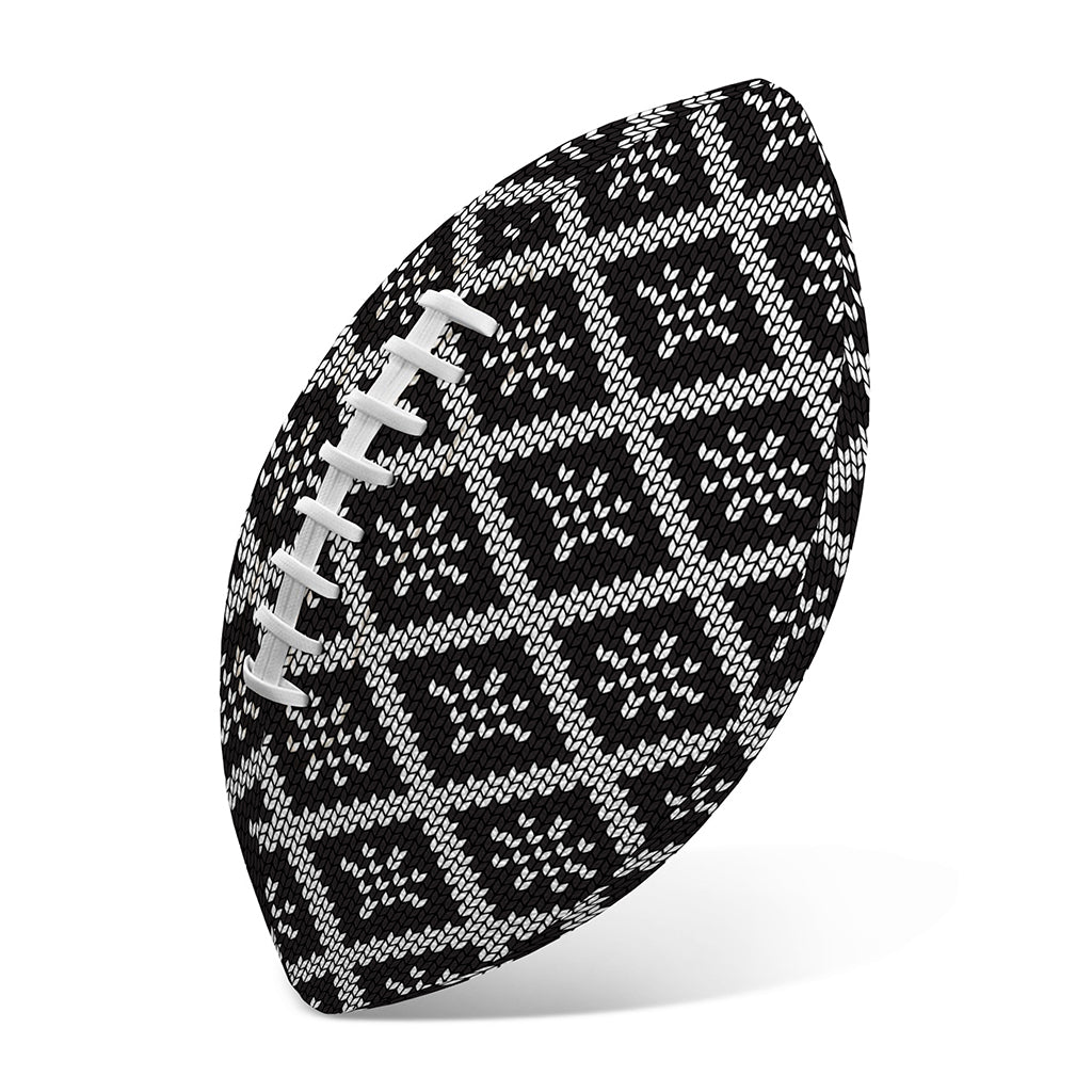 Black And White Knitted Pattern Print Rugby Ball