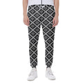 Black And White Knitted Pattern Print Joggers