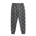 Black And White Knitted Pattern Print Sweatpants