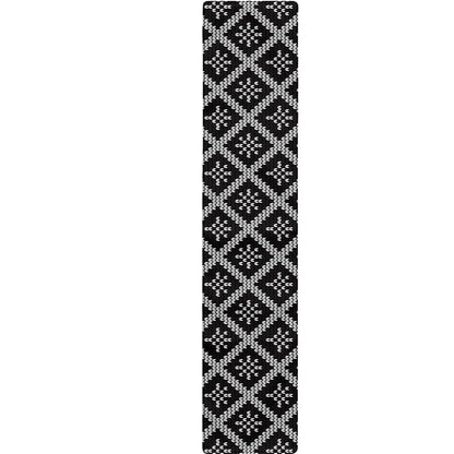 Black And White Knitted Pattern Print Table Runner