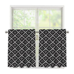 Black And White Knitted Pattern Print Tier Curtains