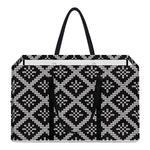 Black And White Knitted Pattern Print Utility Tote Bag