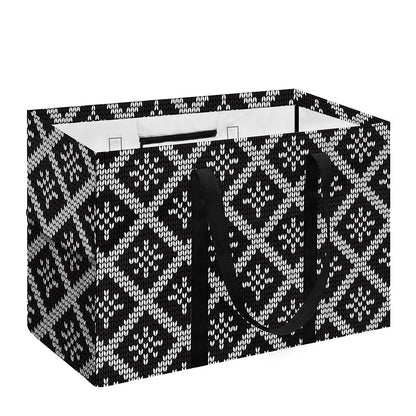 Black And White Knitted Pattern Print Utility Tote Bag