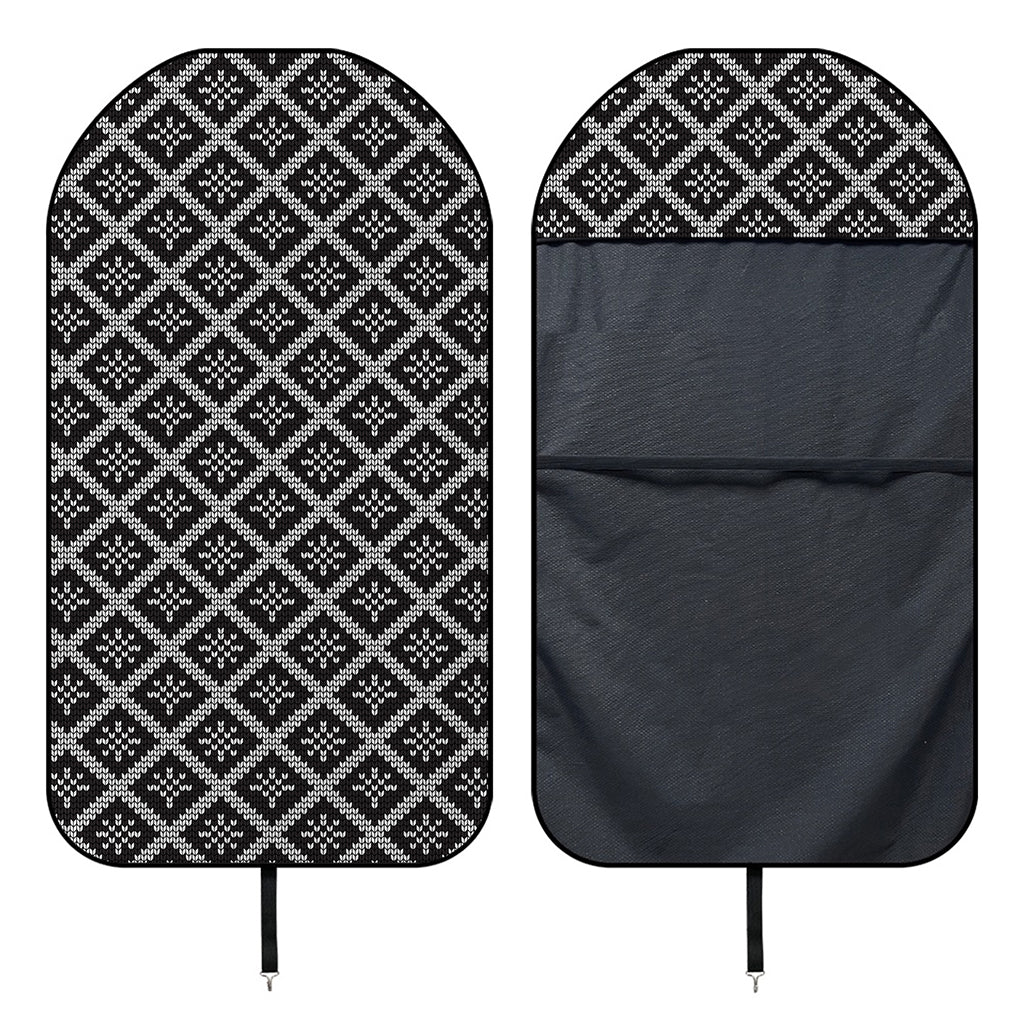 Black And White Knitted Pattern Print Waterproof Car Seat Cover