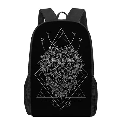 Black And White Leo Sign Print 17 Inch Backpack