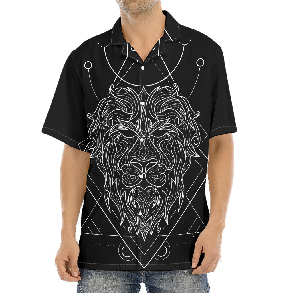 Black And White Leo Sign Print Aloha Shirt