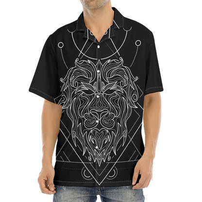 Black And White Leo Sign Print Aloha Shirt