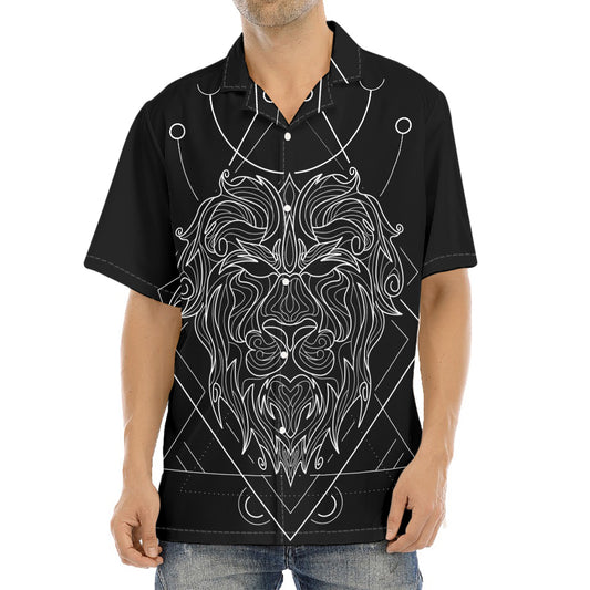 Black And White Leo Sign Print Aloha Shirt