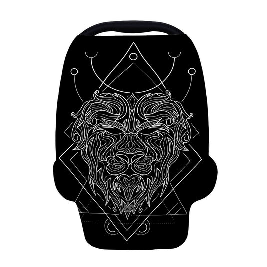 Black And White Leo Sign Print Baby Seat Cover