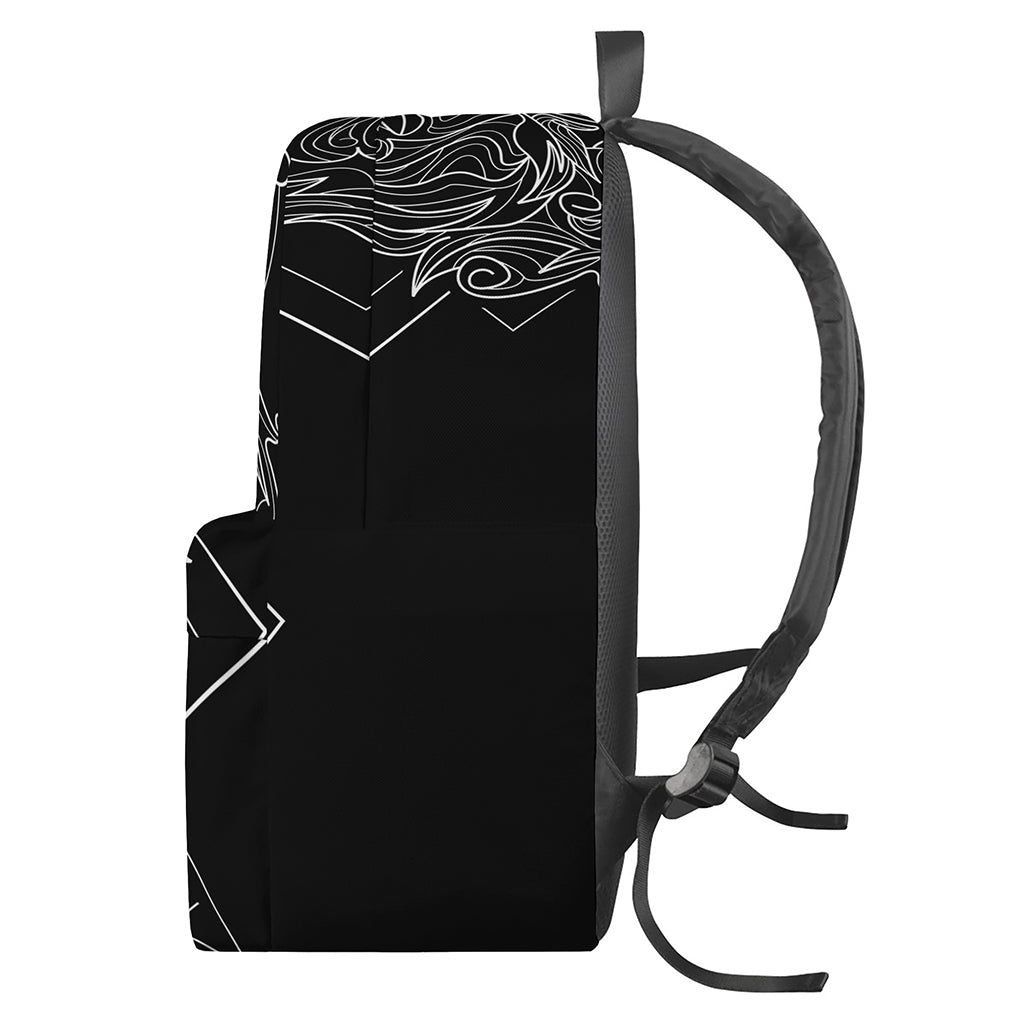 Black And White Leo Sign Print Backpack