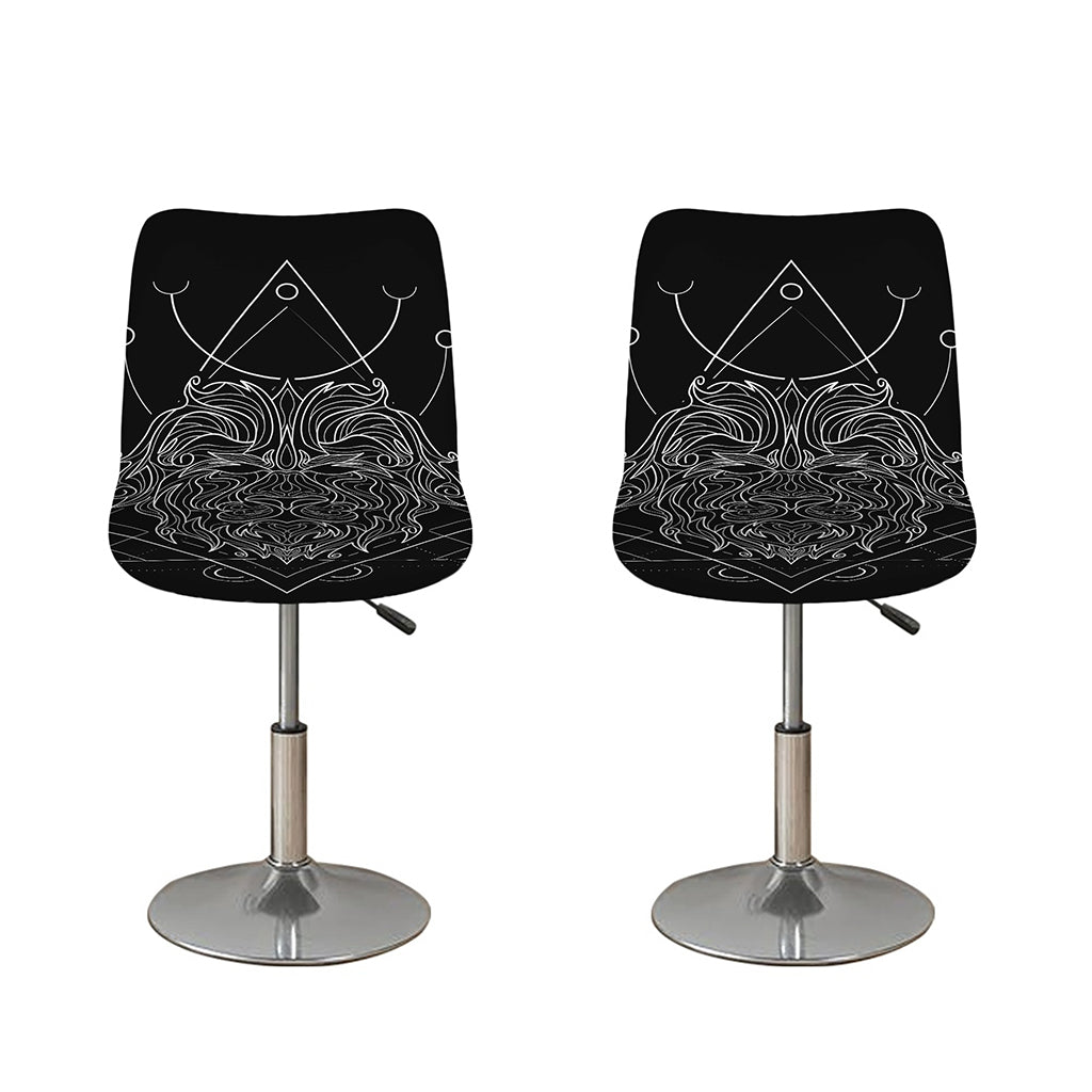 Black And White Leo Sign Print Bar Stool Covers