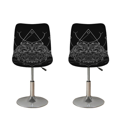 Black And White Leo Sign Print Bar Stool Covers