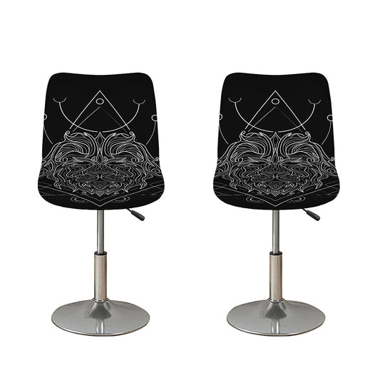 Black And White Leo Sign Print Bar Stool Covers