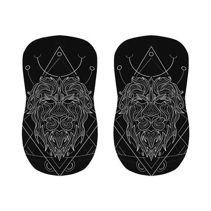 Black And White Leo Sign Print Bar Stool Covers
