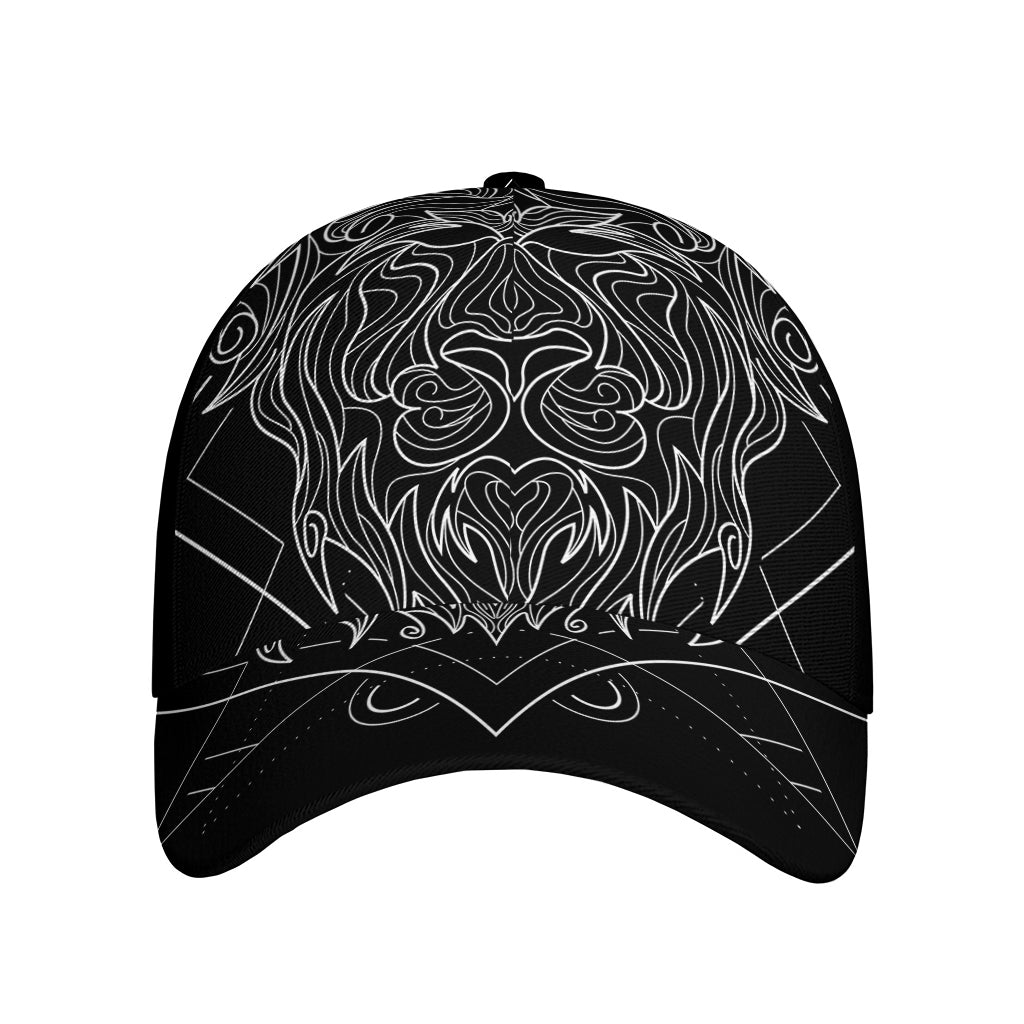 Black And White Leo Sign Print Baseball Cap
