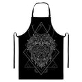 Black And White Leo Sign Print Bib Apron With Pocket