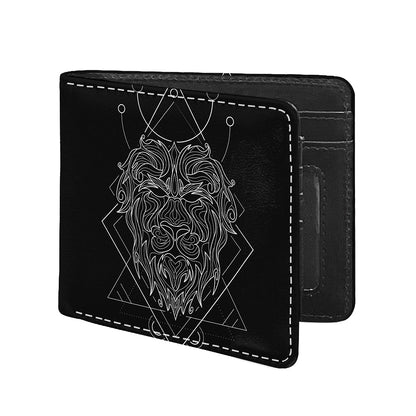 Black And White Leo Sign Print Bifold Wallet
