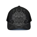Black And White Leo Sign Print Black Mesh Trucker Hat
