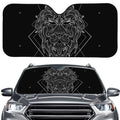 Black And White Leo Sign Print Car Windshield Sun Shade