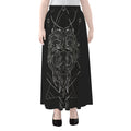 Black And White Leo Sign Print Chiffon Maxi Skirt