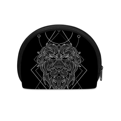 Black And White Leo Sign Print Coin Purse