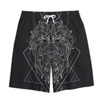 Black And White Leo Sign Print Cotton Shorts