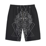 Black And White Leo Sign Print Cotton Shorts