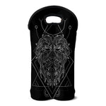 Black And White Leo Sign Print Double Neoprene Wine Tote