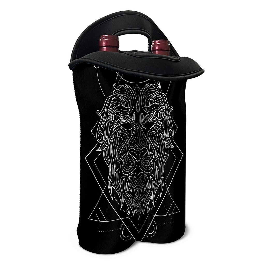 Black And White Leo Sign Print Double Neoprene Wine Tote