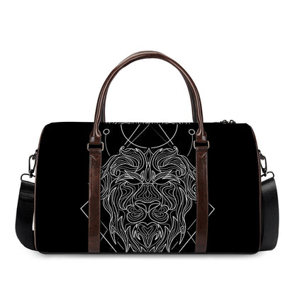 Black And White Leo Sign Print Duffle Bag