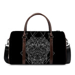 Black And White Leo Sign Print Duffle Bag