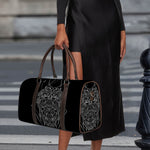 Black And White Leo Sign Print Duffle Bag